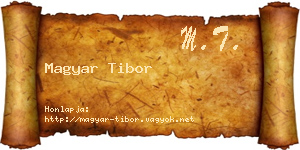 Magyar Tibor névjegykártya